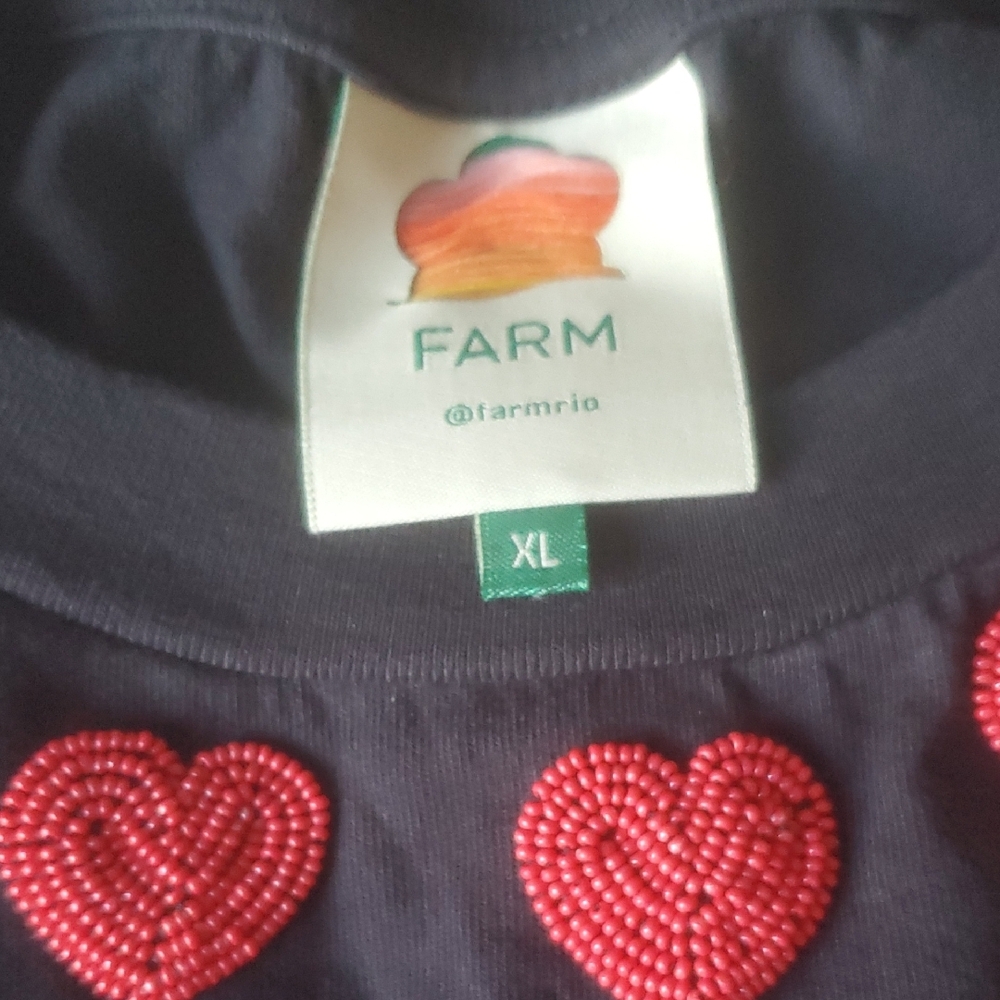 FARM Rio Black Muscle Tee with Red Heart Accents - Picture 9 of 13